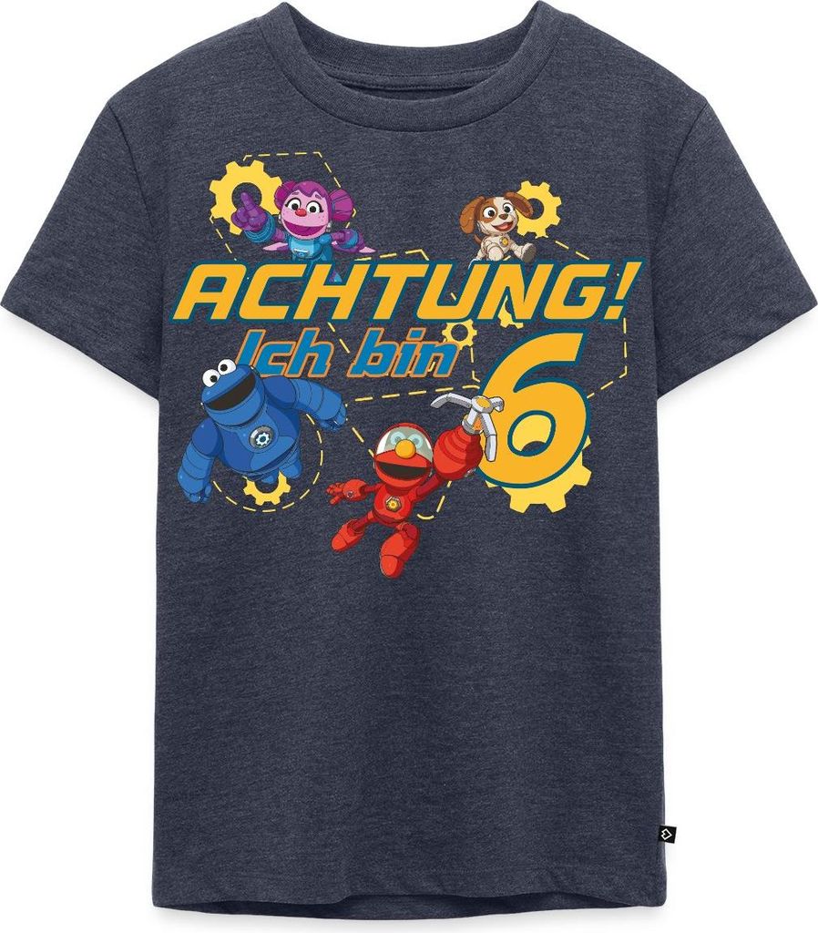Spreadshirt Mecha Builders Team Achtung Ich Bin 6 Jahre Alt Kinderkunst Kinder Premium T-Shirt, 110/116 (4 Jahre), Jeansblau