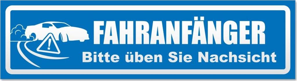 Fahranfänger Nachsicht invertiert Magnetschild Schild magnetisch