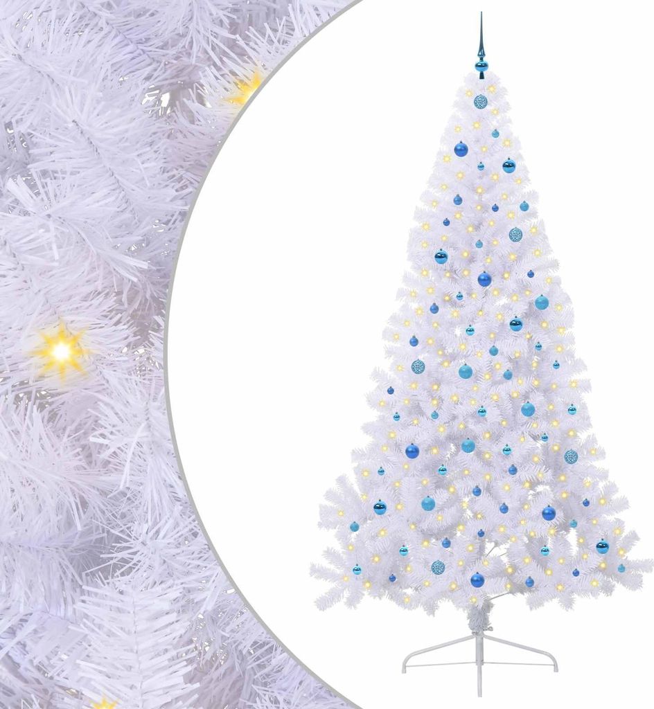 Künstlicher Weihnachtsbaum Weiß 240 cm PVC und Stahl