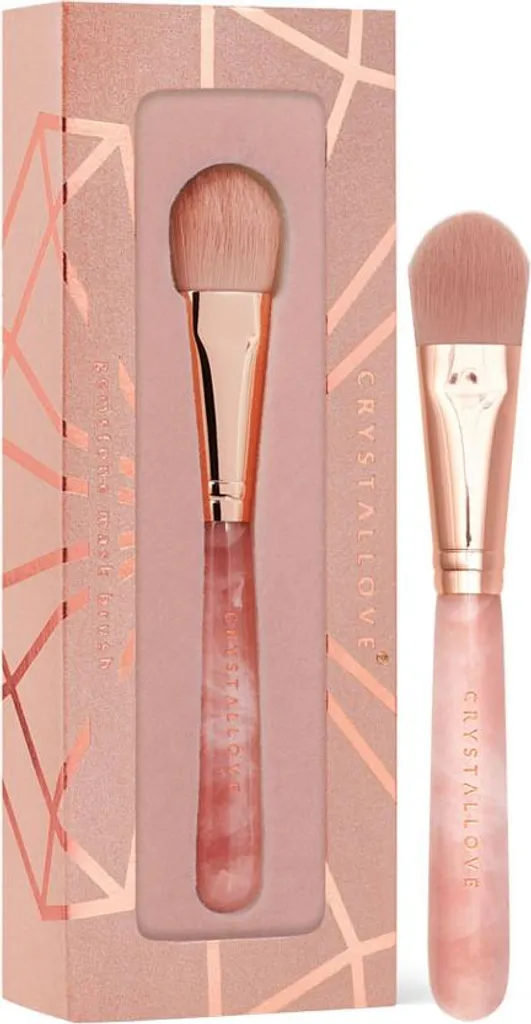 Masque de Soin Visage en Quartz Rose avec Brosse Applicatrice Crystallove