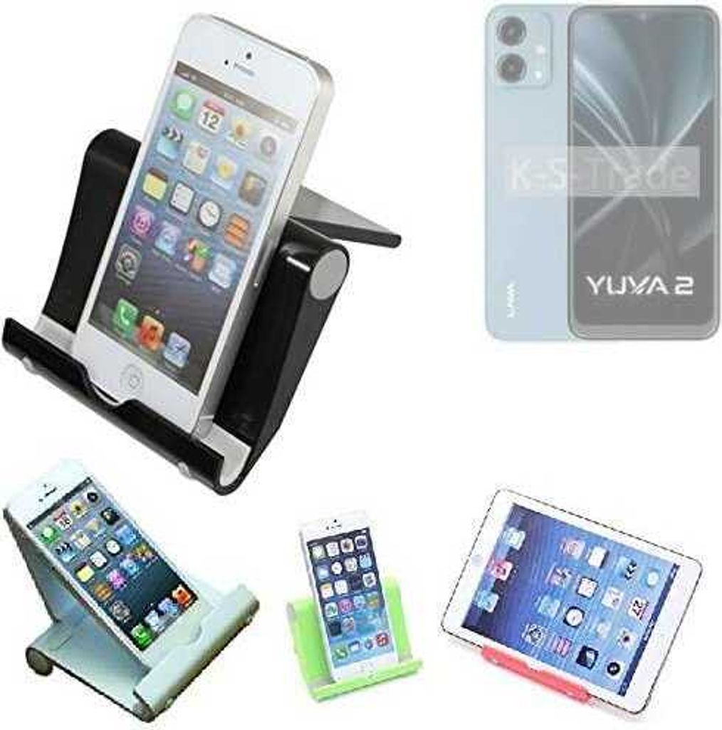 K-S-Trade Handy-Ständer kompatibel mit Lava Yuva 2 faltbarer Tischständer Smartphone Tablet Halterung Reise