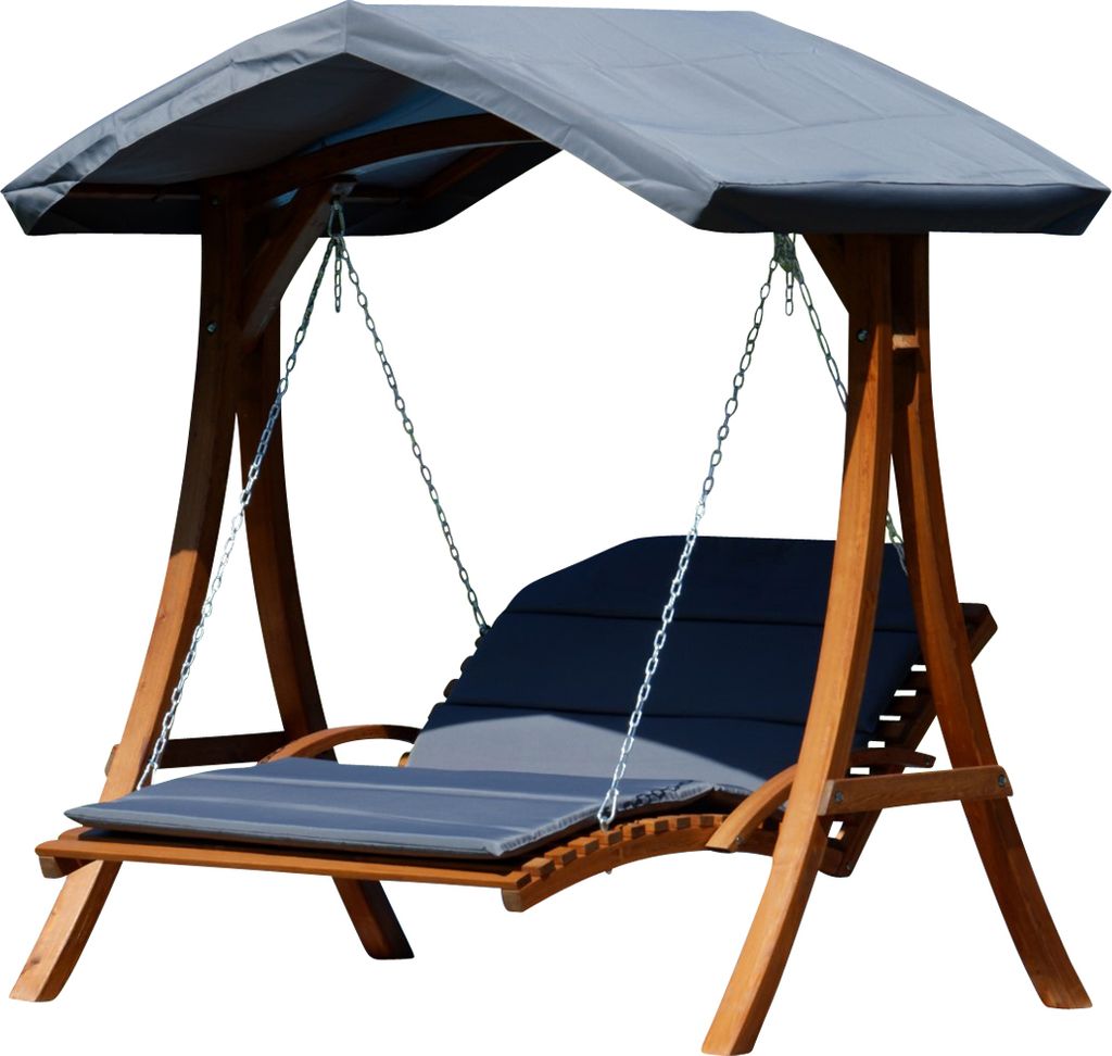 Design Hollywoodliege Hollywoodschaukel Doppelliege MACAO aus Holz Lärche mit Dach von AS-S