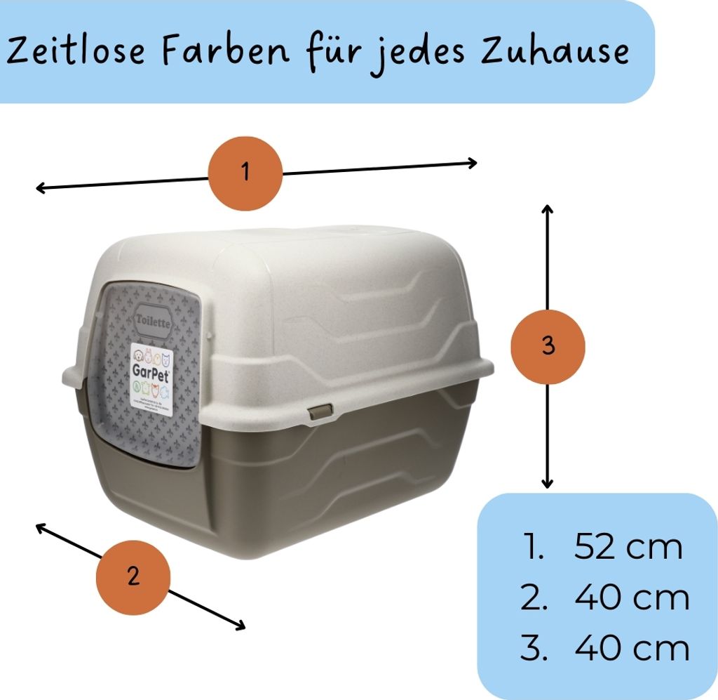 2x Katzenklo mit Deckel Schaufel Aktivkohlefilter - Haube Produktbild 2