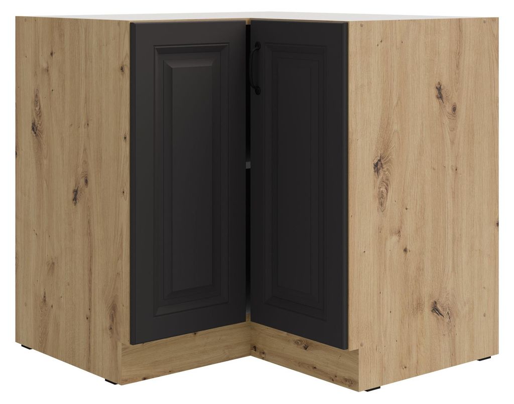 Eckunterschrank 90x90 cm Stilo Grau Eiche Artisan Produktbild 
