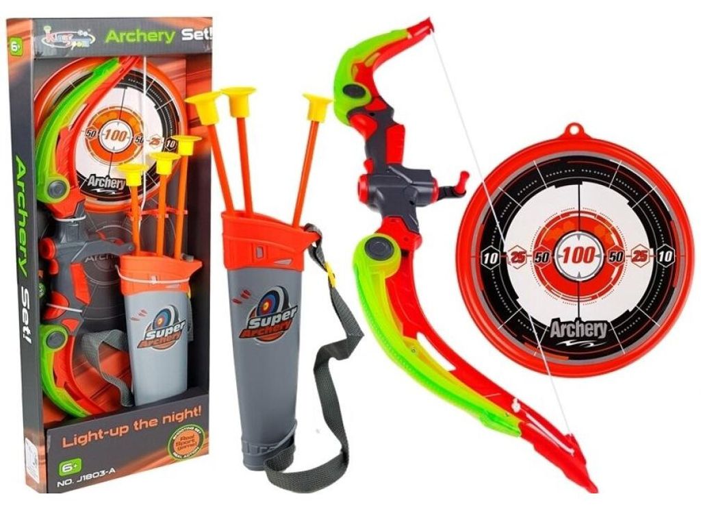 Leantoys Bogen mit Schild + 3 Saugnapfpfeile Grün