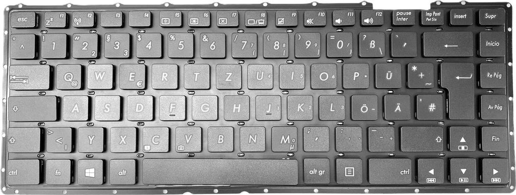 DEUTSCHE - Schwarz Tastatur Keyboard Ohne Rahmen kompatibel für ASUS X453, X453MA