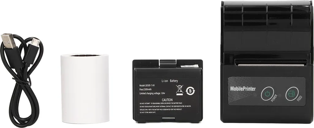Imprimante de reçus sans fil 200 dpi, compacte et rapide par Bluetooth