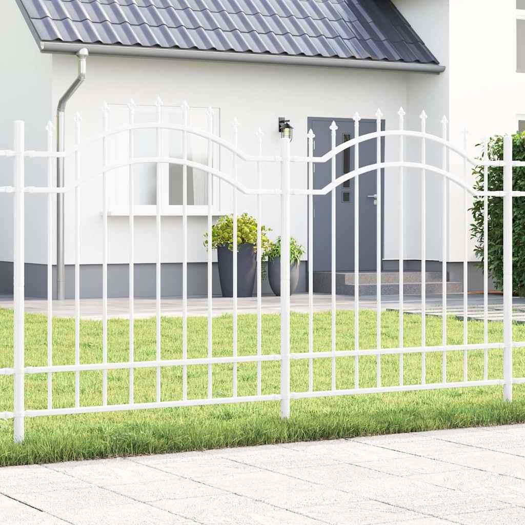 Gartenzaun Woerden Weiß 240 x 165 cm Pulverbeschichteter Stahl