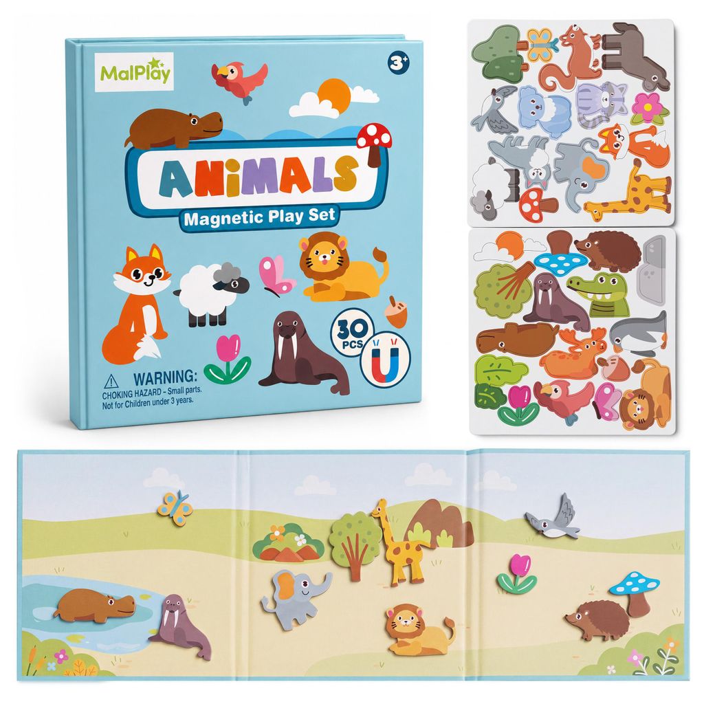 Malplay Magnetpuzzle Für Kinder: Tiere, 30 Teile, Produktbild 
