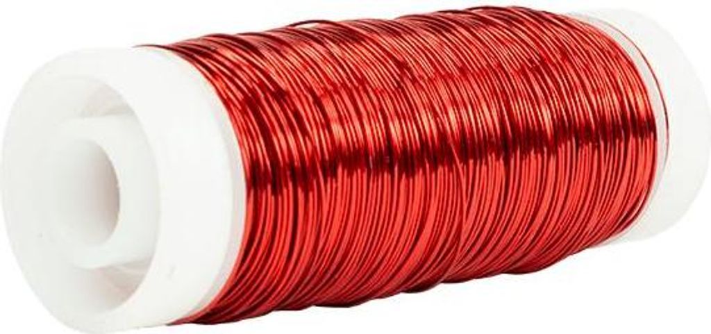 Aluminiumdraht UTINA, rot, 50g, 60m, Ø0,3mm - Floristendraht