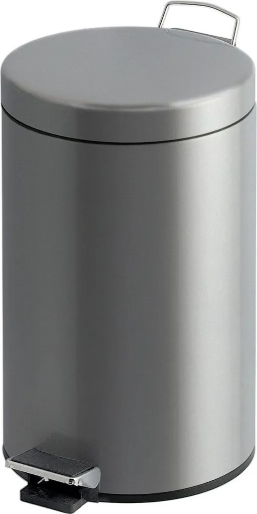 Poubelle à pédale inox mat 12 litres anti-traces et fermeture douce