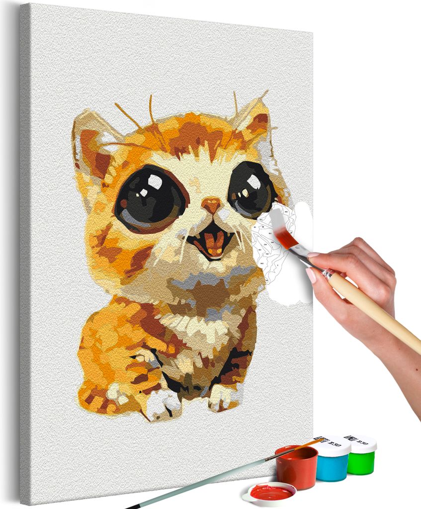 Vlies Malen nach Zahlen - Joyful Cat 40x60 cm Für Kinder n-A-1502-d-a