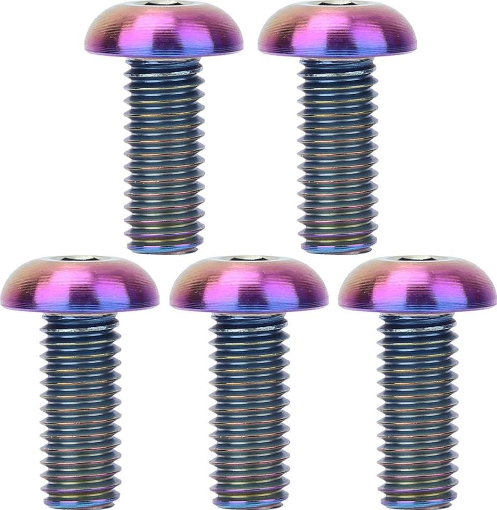 5pcs / Pack Titanyloy M5*12 Fahrradwasserflaschen Käfigschrauben M5*10 Scheibenbremsschrauben (M5*12 farbenfroh)