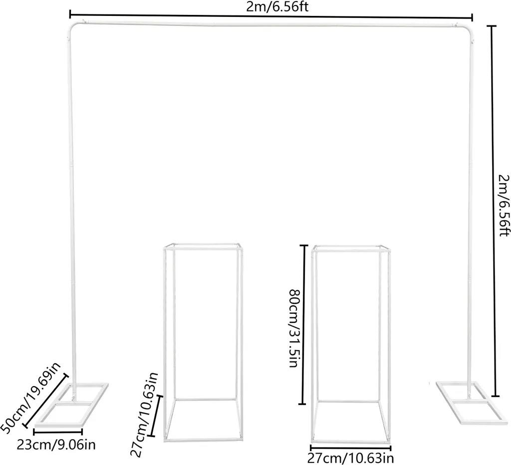 Support arrière-plan robuste en acier argenté design chic taille M