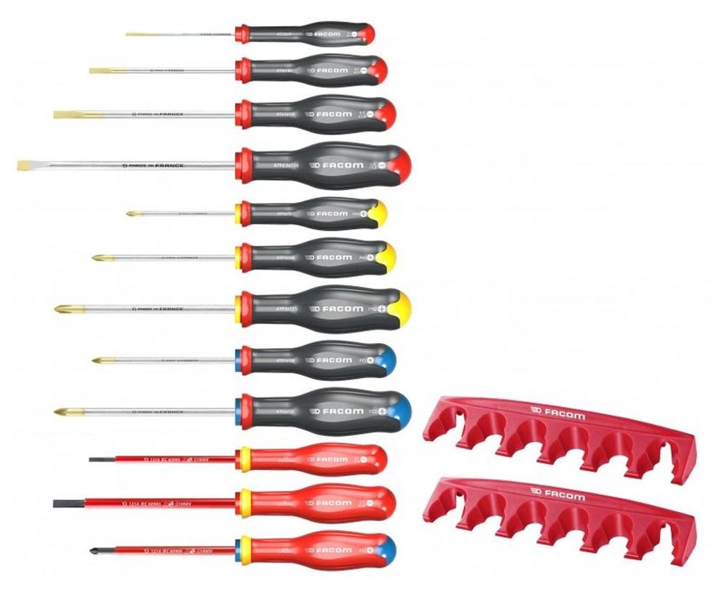 Facom Schraubendreher-Set 12-tlg u. 2 Halter