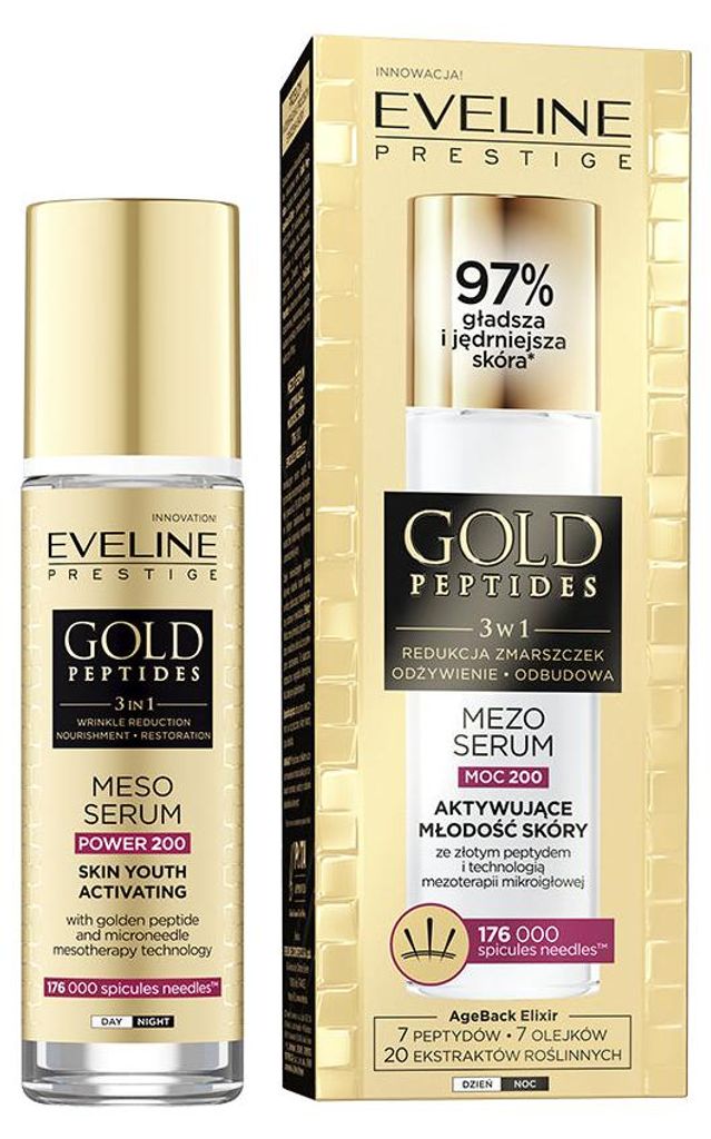 Eveline Cosmetics Gold Peptides – feuchtigkeitsspendendes, beruhigendes Serum – 12er Karton