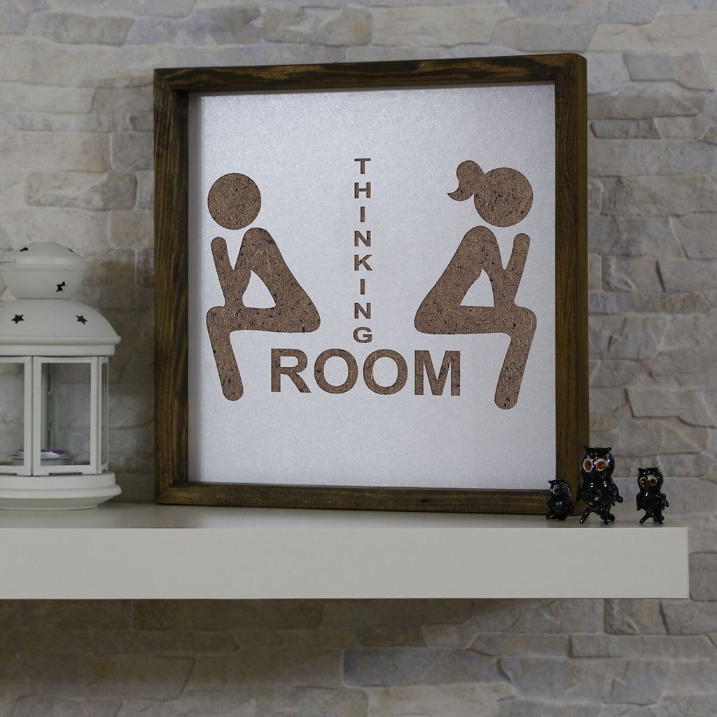 Wallity, Almıla- EVL1030, Braun, Leinwandbilder, 34 x 34 cm, Gemälde: 100% MDF (Dicke: 3mm)