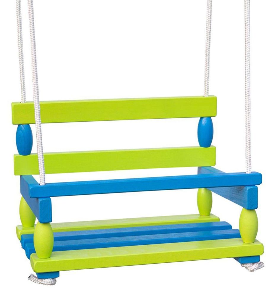 Altalena in legno blu-verde 40x30cm portata 80kg in Immagine del prodotto 