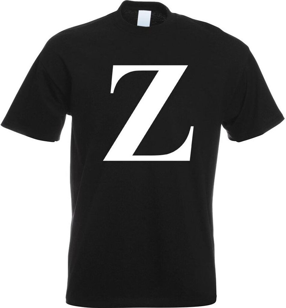 Buchstabe Z - Alphabet T-Shirt Motiv Bedruckt Funshirt Design Print