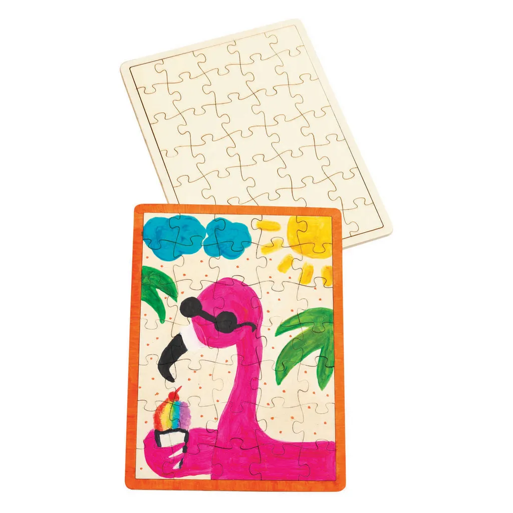 Puzzle en bois 6 pièces à personnaliser pour éveil créatif des enfants