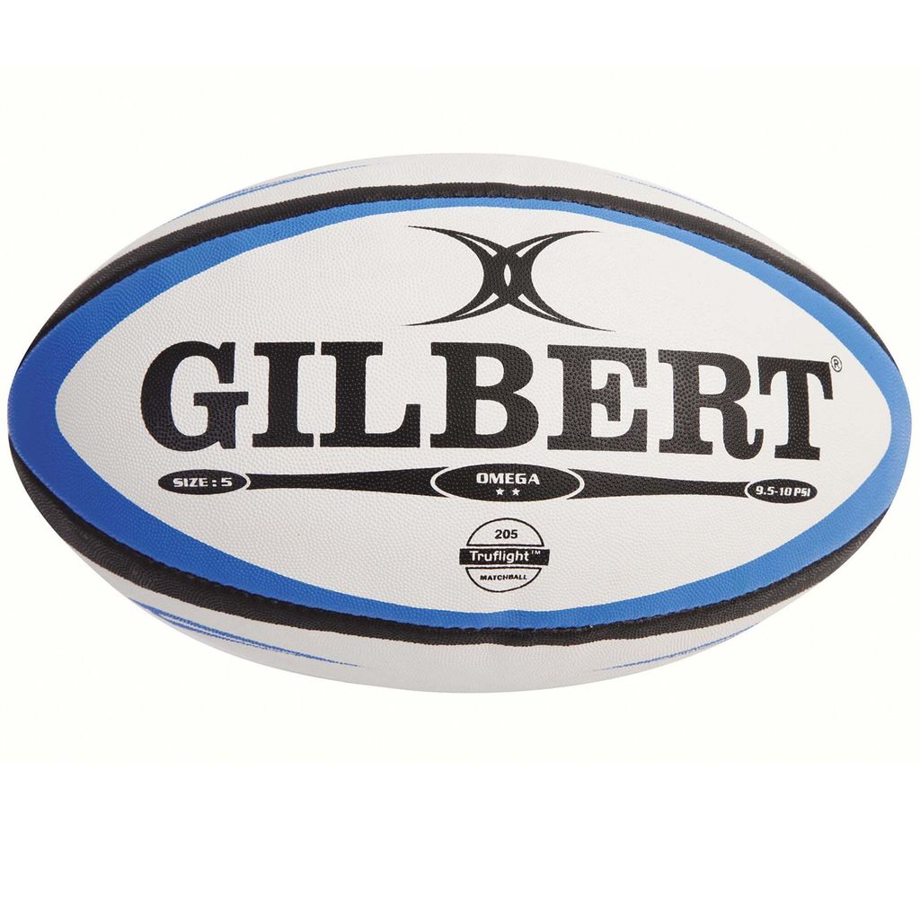Gilbert Rugbybälle Match Omega Blau / Schwarz - Größe 3