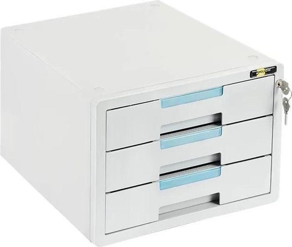 Aktenschrank 3 Schubladen grau YELLOW