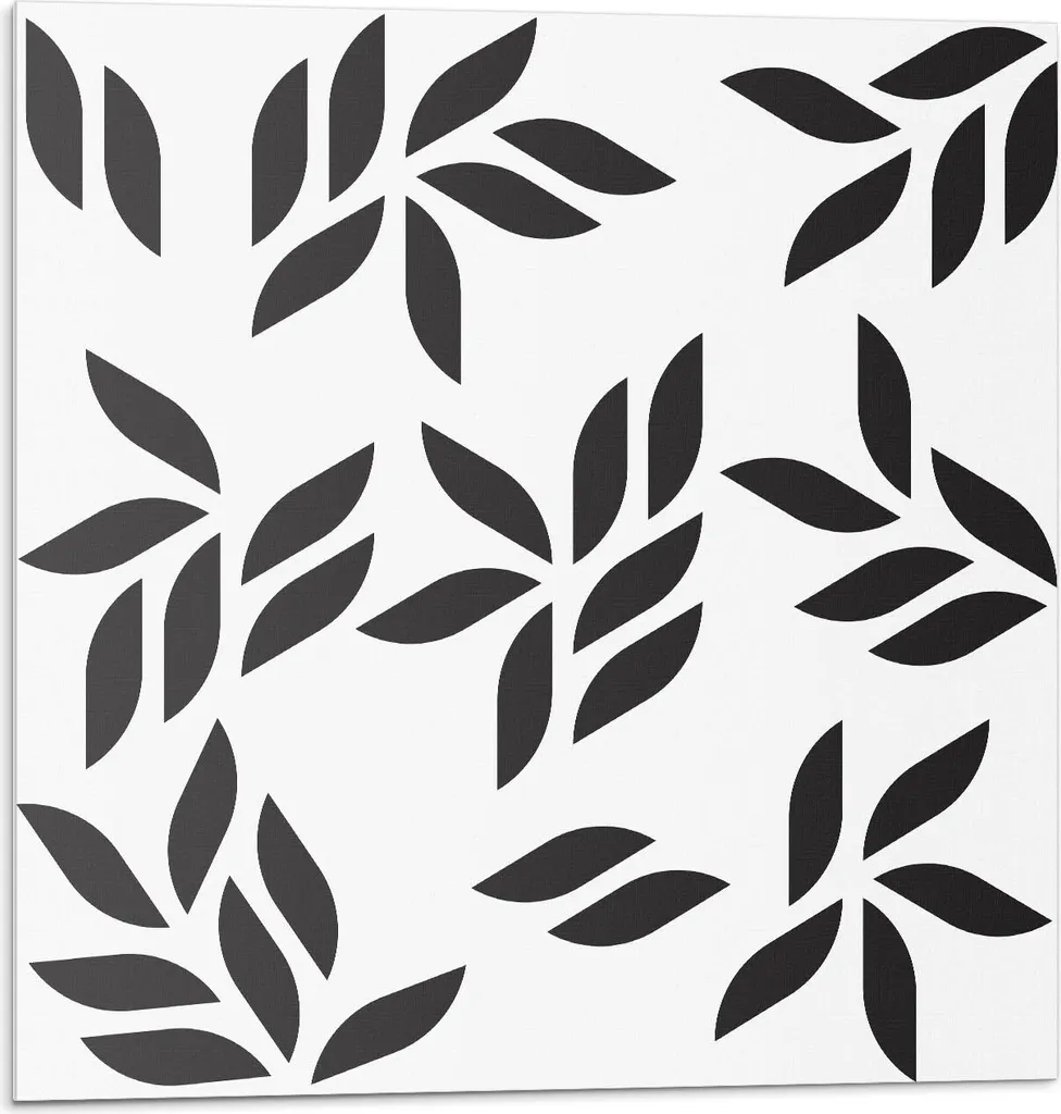 Pannelli Parete PVC Adesivi Lavabili - Piastrelle Vinile Foglie 9pz