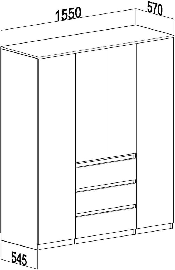 Kleiderschrank Mehrzweckschrank Stauraumkommode Hochschrank Produktbild 4