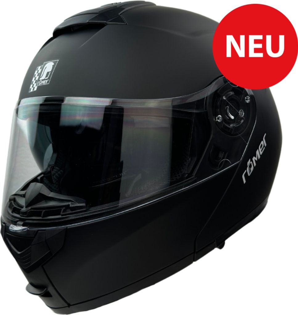 RR20770 - Römer Klapphelm -Motorradhelm mit Sonnenvisier, matt-schwarz Römer Helmets Helm: S / 55-56cm,