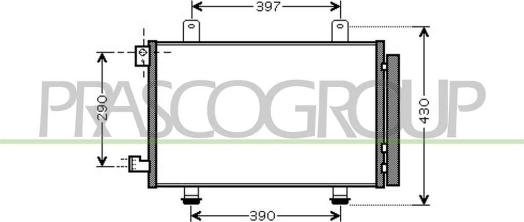 PRASCO FT360C001 Kondensator Klimaanlage Klimakondensator für FIAT Sedici (FY) +Trockner