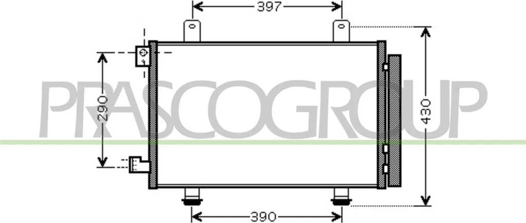 Condenseur de climatisation PRASCO FT360C001 pour Sedici OE 71743782