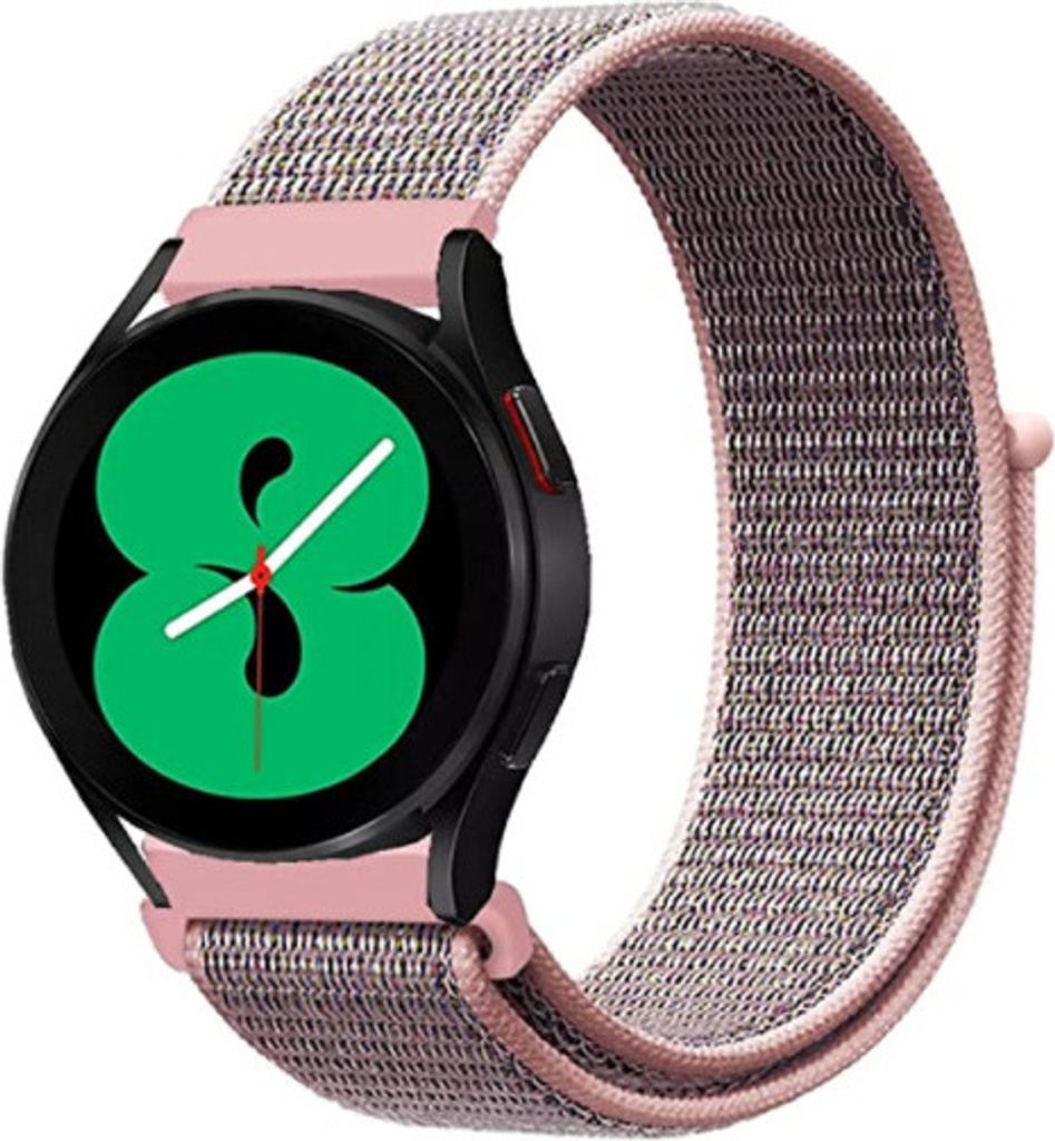 Strap-it Samsung Galaxy Watch 4 - 40mm Nylonarmband (Rosa sand)