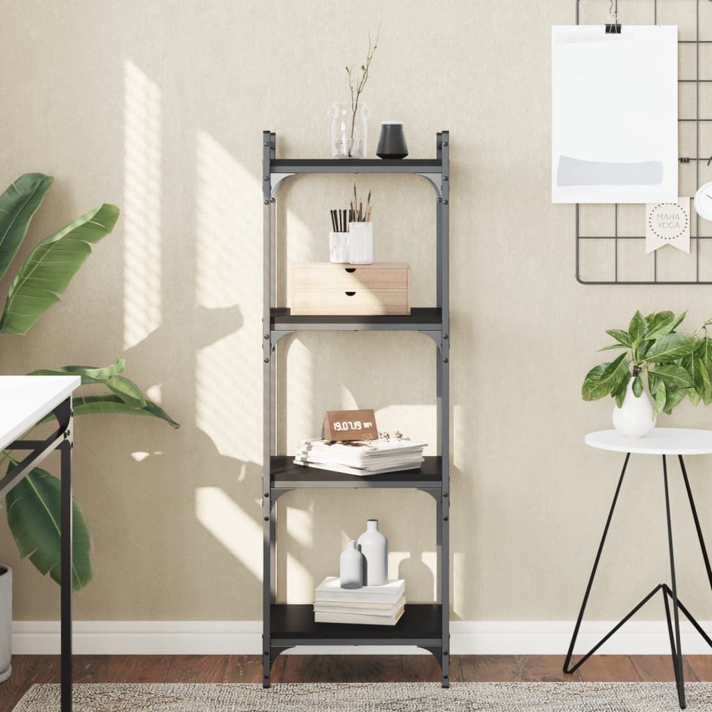 Maison Exclusive - Bücherregal 4 Böden Schwarz 40x30x120 cm Holzwerkstoff