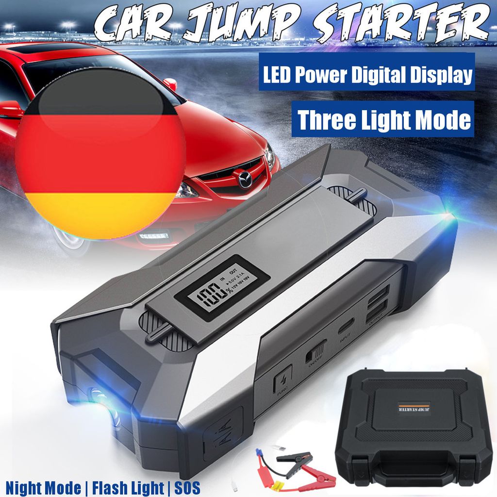99900mAh Auto KFZ Starthilfe Jump Starter PKW Ladegerät Booster Powerbank 800A 