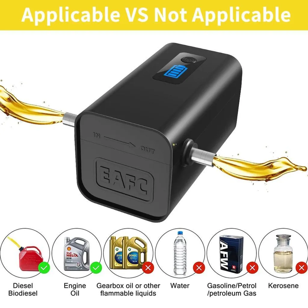 Pompe de transfert multi-fluides sans fil avec batterie haute capacité