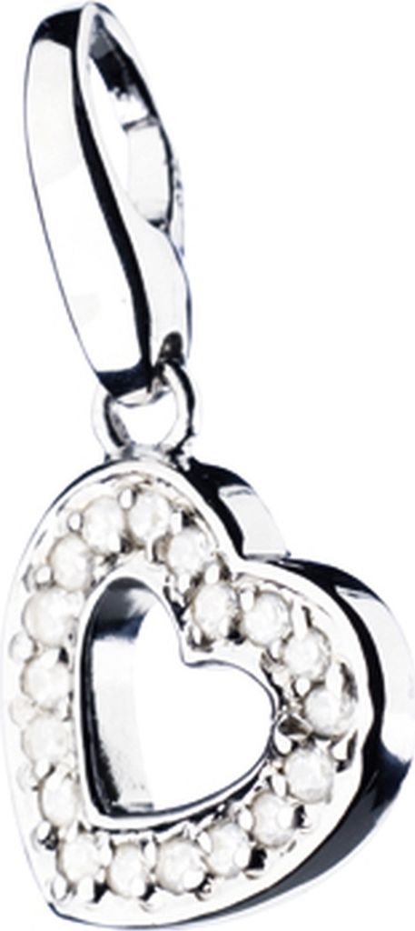 Charm Giorgio Martello Milano Herz mit Zirkonia, Silber 925 Silber Onesize
