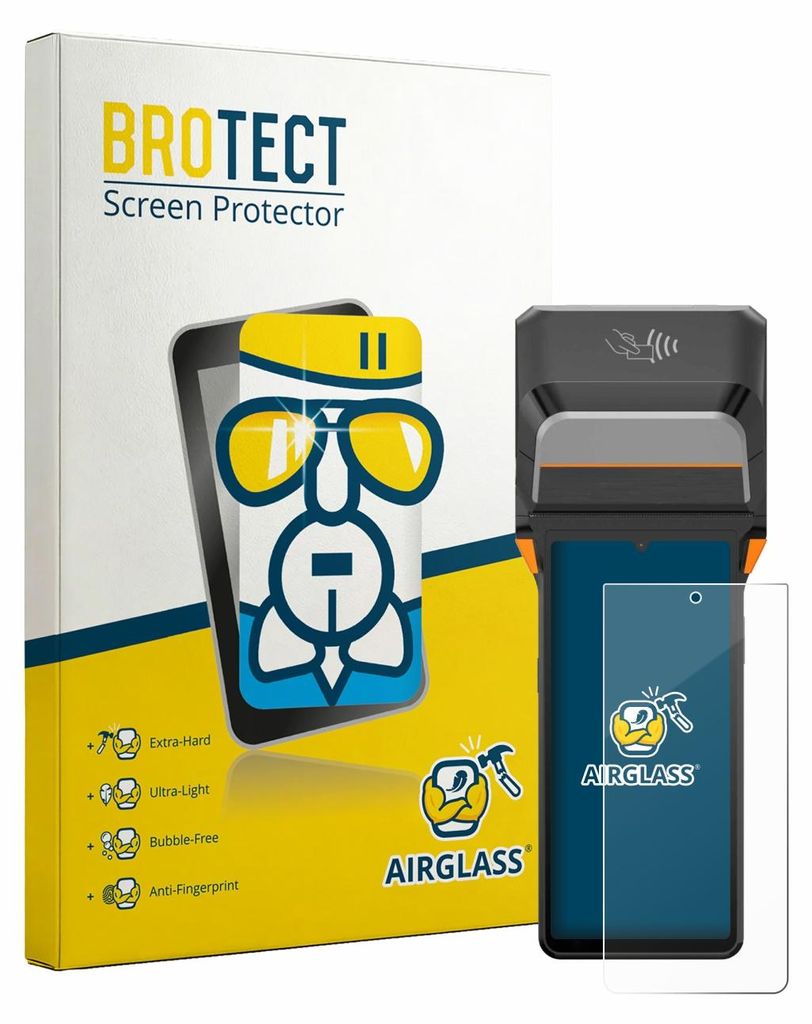 BROTECT Schutzglas für Sunmi V3 Plus Schutzfolie Panzer Folie Glas Display Schutz klar