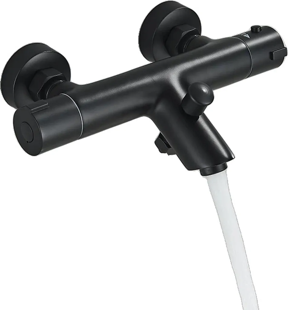 Rubinetto Termostatico Nero Opaco Design Monocomando per Bagno Moderno