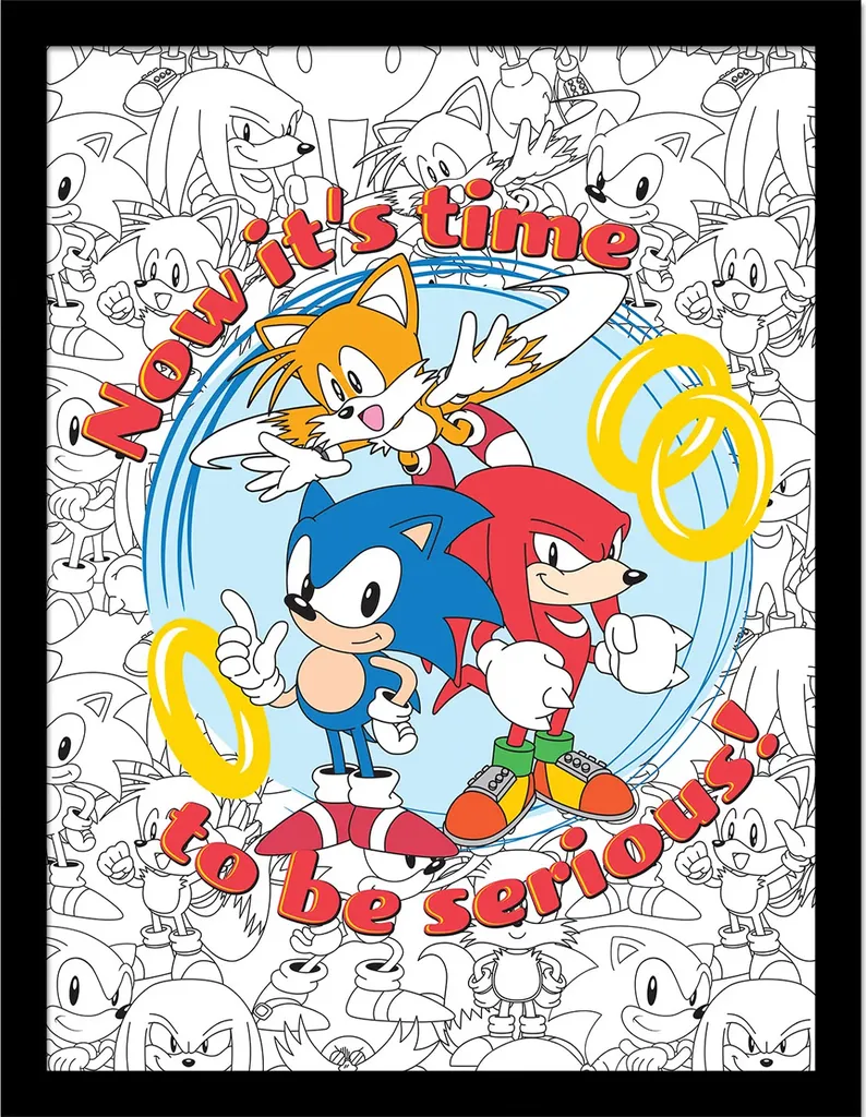 Quadro Sonic The Hedgehog 40x30 cm | Stampa Incorniciata PM8686 Ufficiale