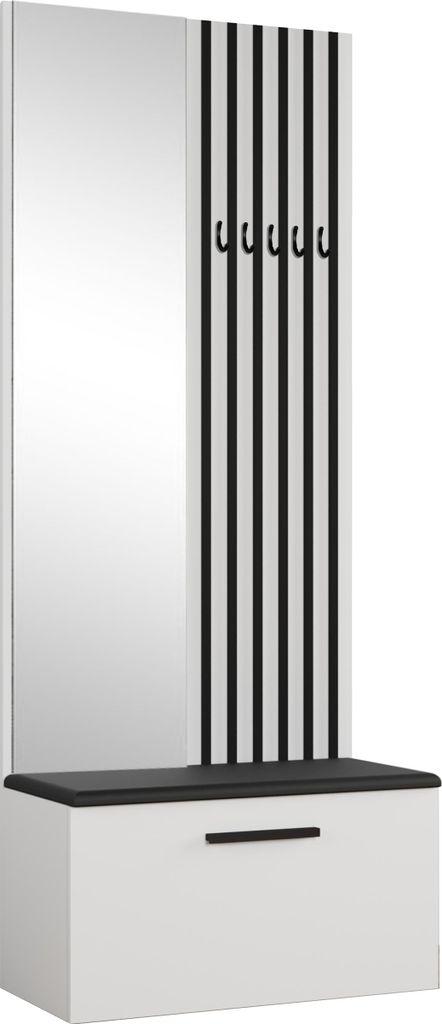 Masseno Garderobe-Set MODULO 120,6/204/40 cm Modern Garderobenschrank Weiß