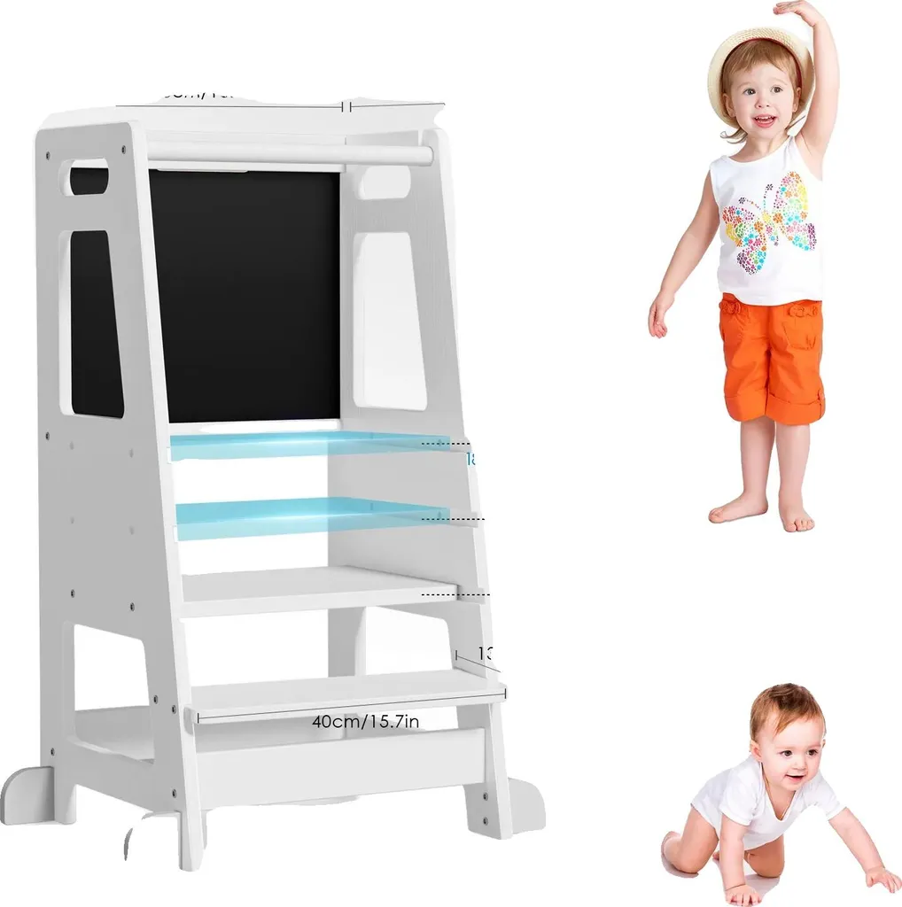 Tour panoramique blanche pour aider les enfants au plan de travail
