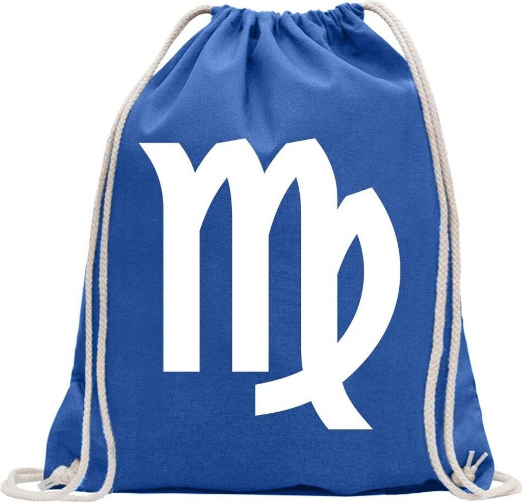 Kiwistar - Turnbeutel - royal - Jungfrau Sternzeichen - Fun Rucksack Sport Beutel Gymsack Baumwolle mit Ziehgurt