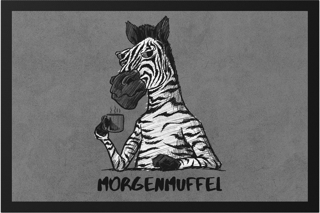 Morgenmuffel Fußmatte Kein Morgenmensch Erstmal Kaffee Büro Kollegen Zebra Geschenk