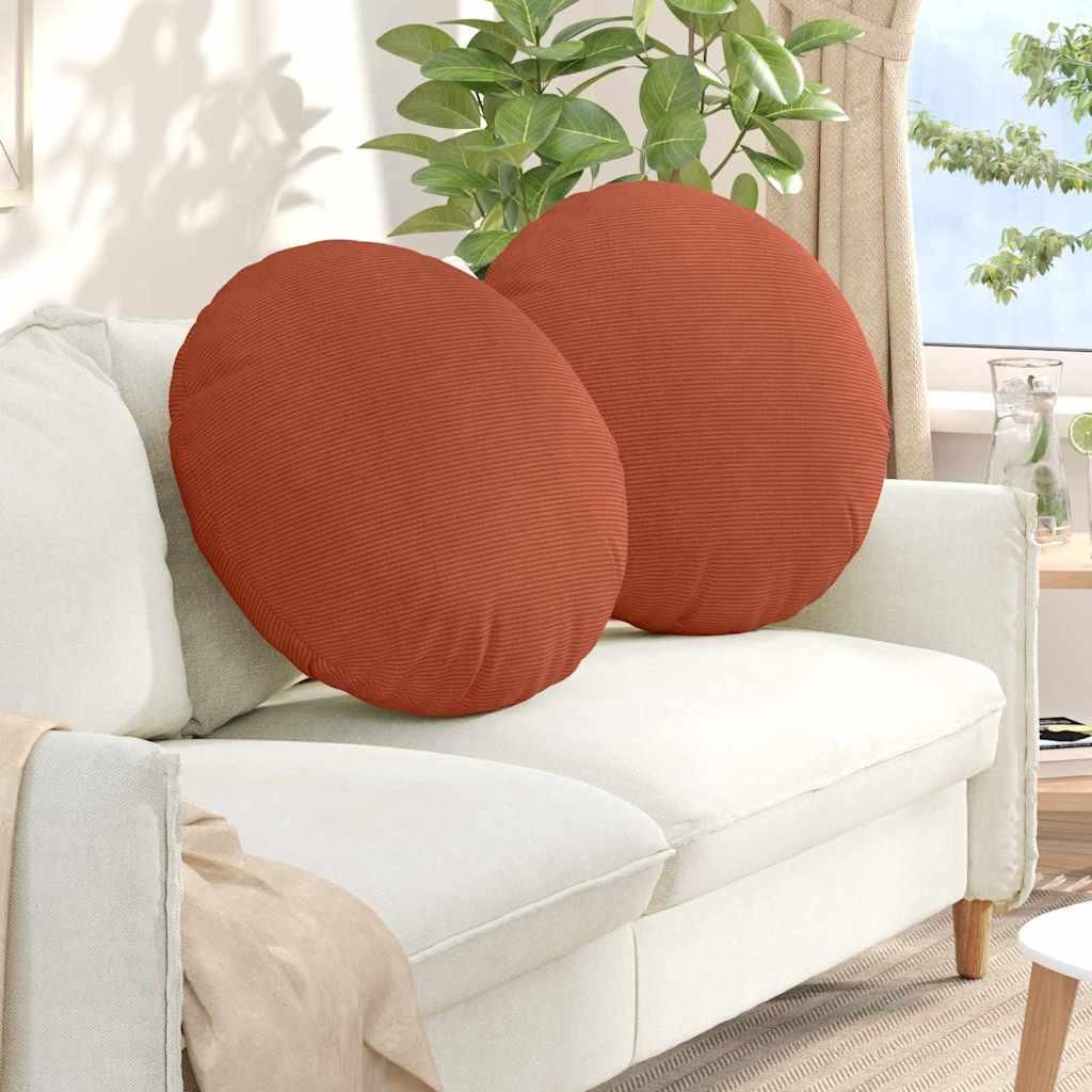 "2025 möbel"Sitzkissen 2 pcs Rot-Orange Ø 60 cm Cordstoff - Neu Design Gartenmöbelauflagen