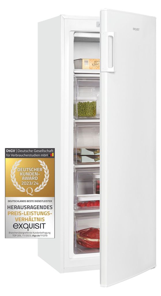 Exquisit Gefrierschrank GS230-HE-040D weiss | 168 l Produktbild 