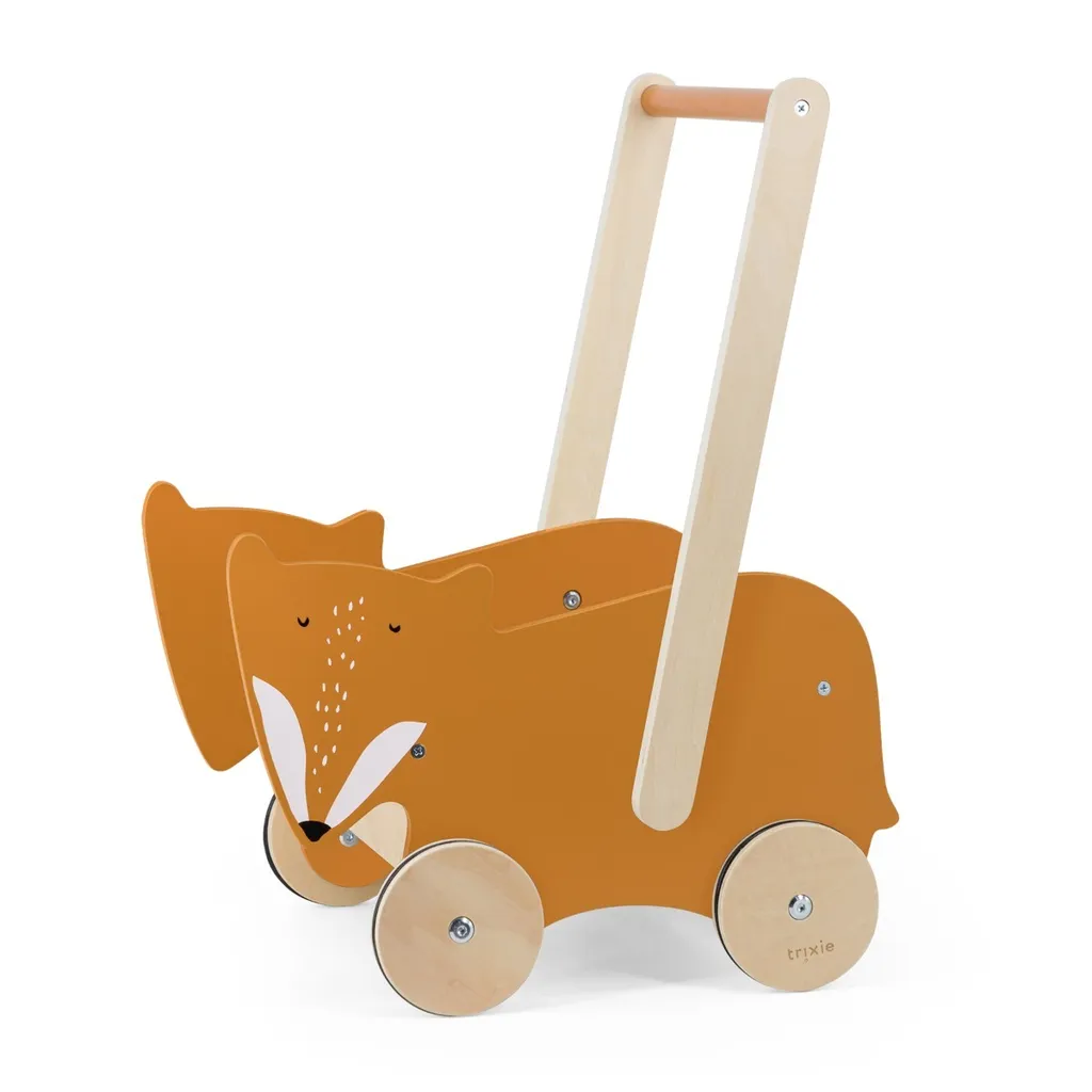 Poussette Trixie Mr Fox en bois FSC avec roues silencieuses et stables