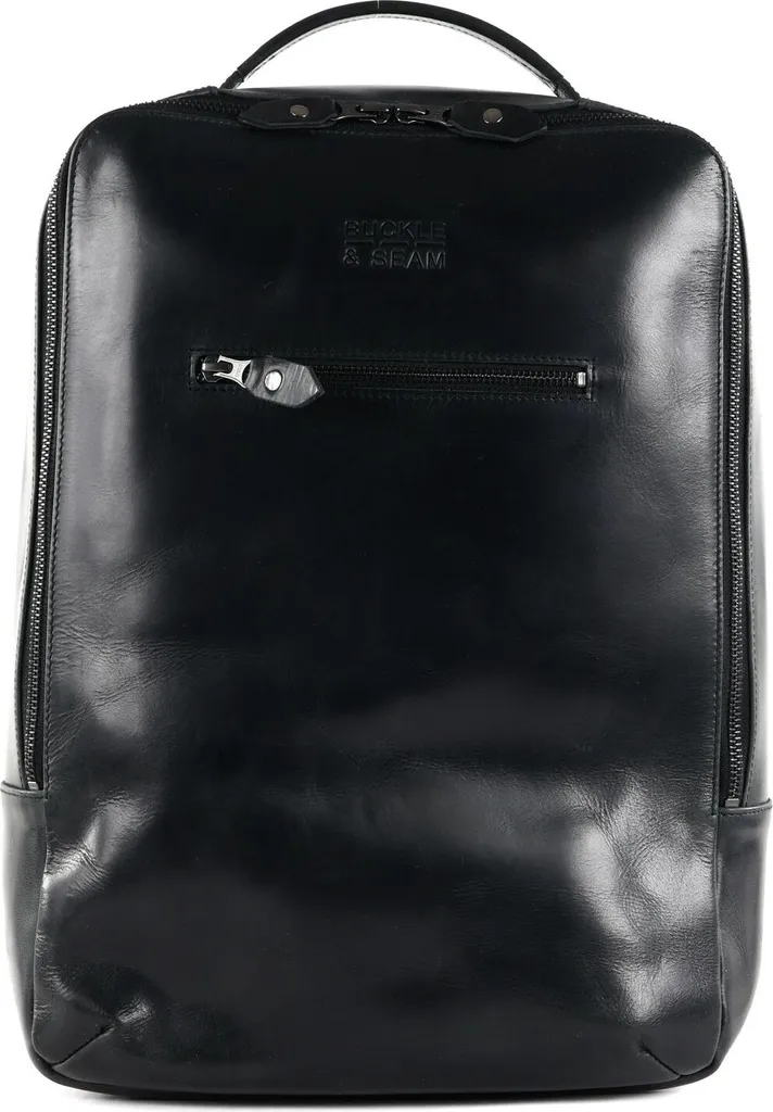 Sac à Dos Cuir Noir 13,5L Leon New Stripes avec Protection Laptop Intégrée