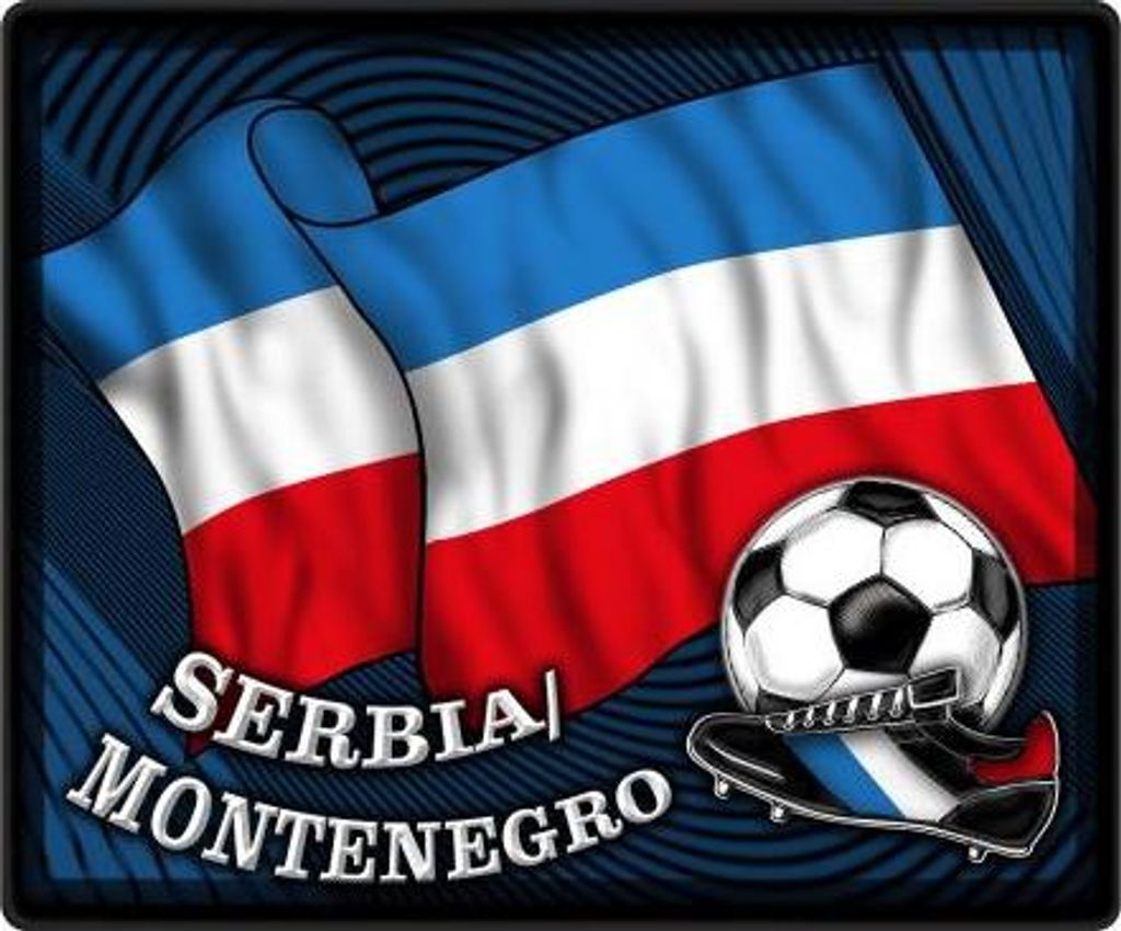 Mousepad Mauspad mit Motiv - Serbien & Monte Fahne Fußball Fußballschuhe - 83146 - Gr. ca. 24 x 20 cm