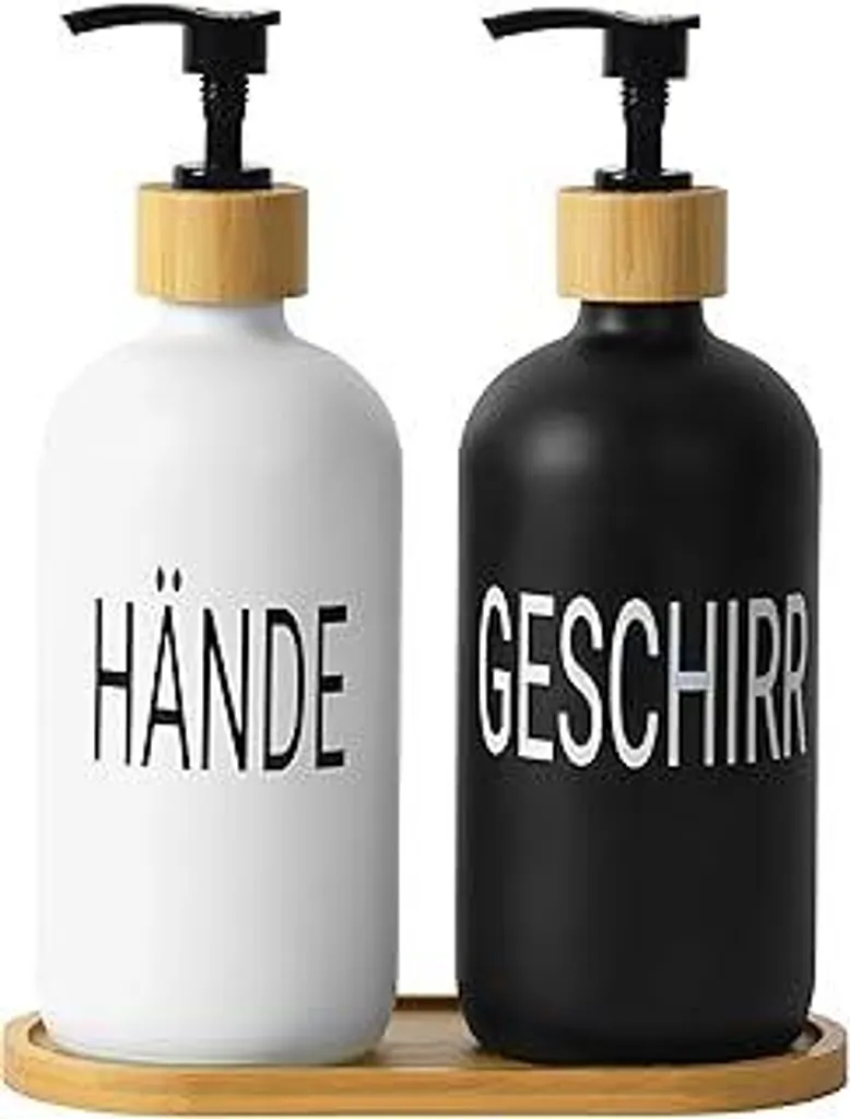 Set Di 2 Dispenser Per Sapone In Vetro Da 475 Ml Con Imbuto E Spazzola: Ricaricabili E Ecologici Per Cucina E Bagno