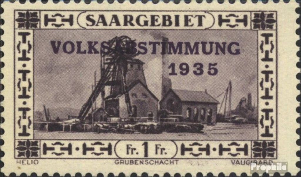 Briefmarken Saarland 1934 Mi 189 mit Falz Volksabstimmung 1935